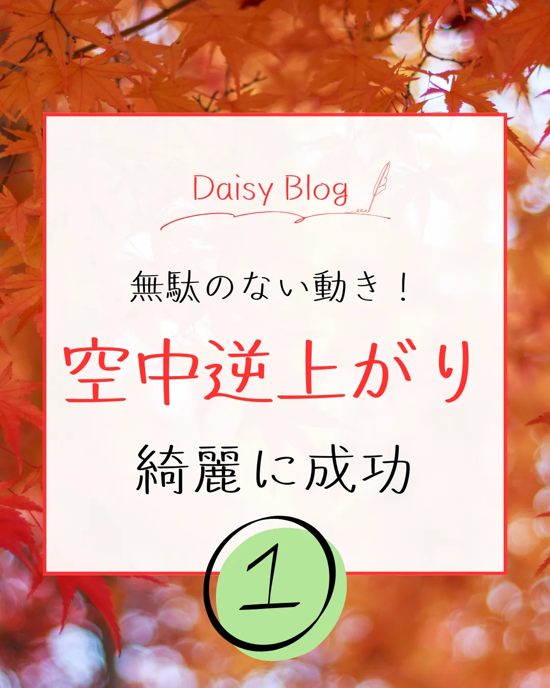 無駄のない動き  空中逆上がり 綺麗に成功